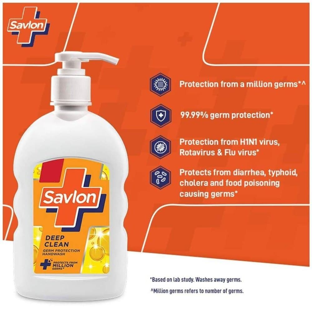 Savlon Deep Clean Hand Wash 200 ML, Pump Bottle view 2