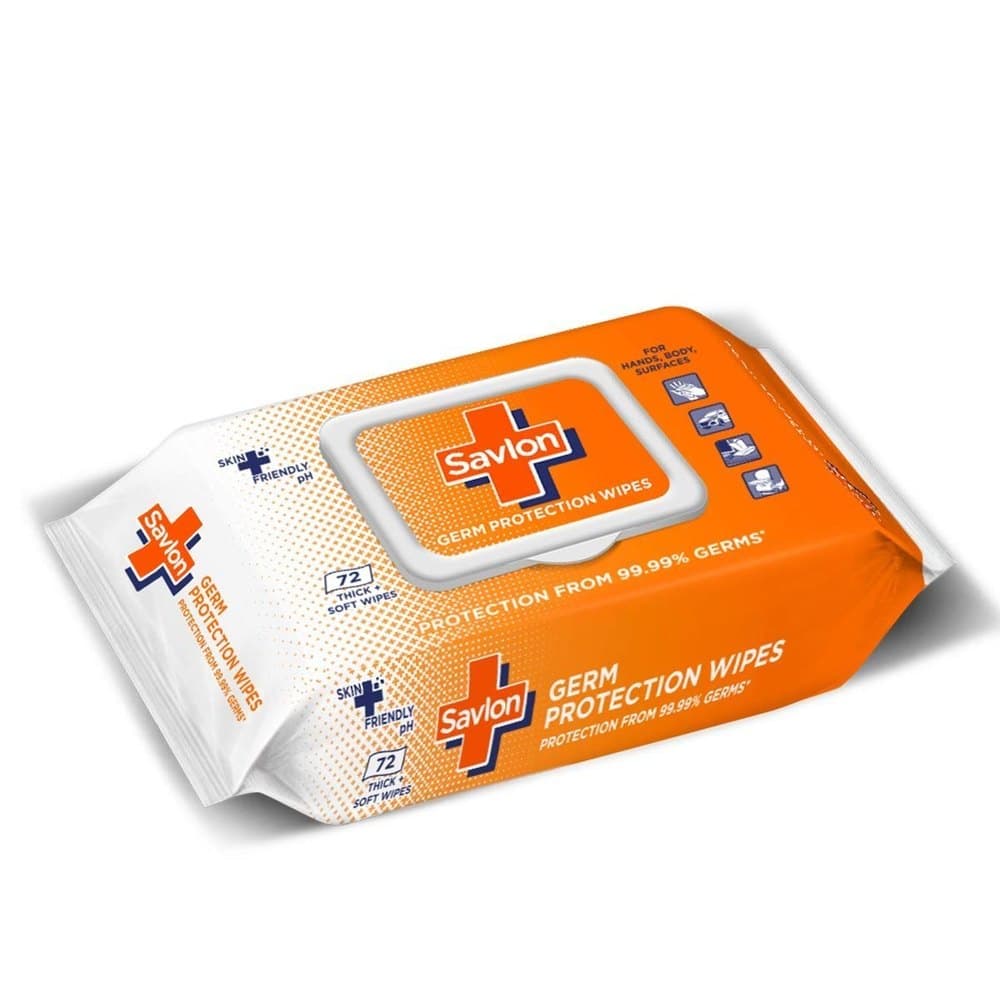 Paper Savlon Germ Protection Wipes, Packaging Type: Packet, 72 Piece